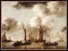 CAPPELLE Jan van de-Dutch Yacht Firing a Salvo-1650-Oil on wood, 85,5 x 114,5 cm-National Gallery, London